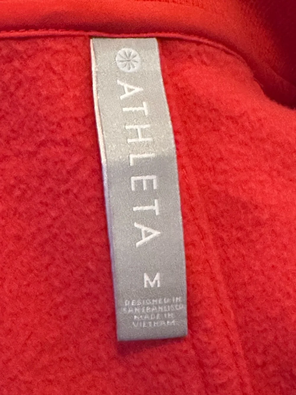 ATHLETA Zion Microfleece Full Zip Athletic Baseball Jacket Red/Orange
